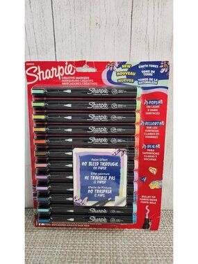 NEW SHARPIE 12 CT WATER BASED ACRYLIC MARKERS EARTH TONES BULLET TIP DARK LIGHT